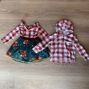 Boy/girl twin matching fall set